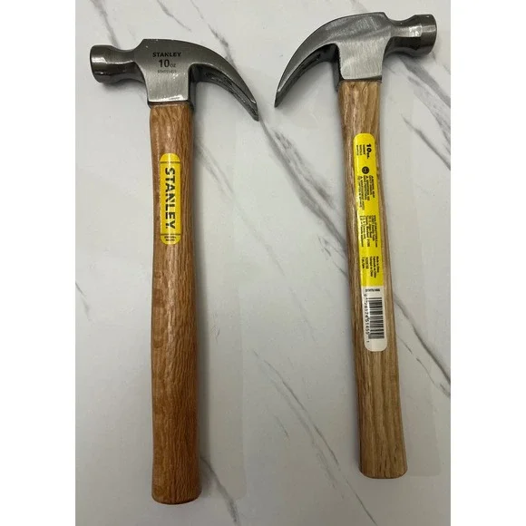 Stanley 10oz Wood Handle Curved Claw Hammer STHT51455 Forged Steel Smooth Face - Picture 2 of 7